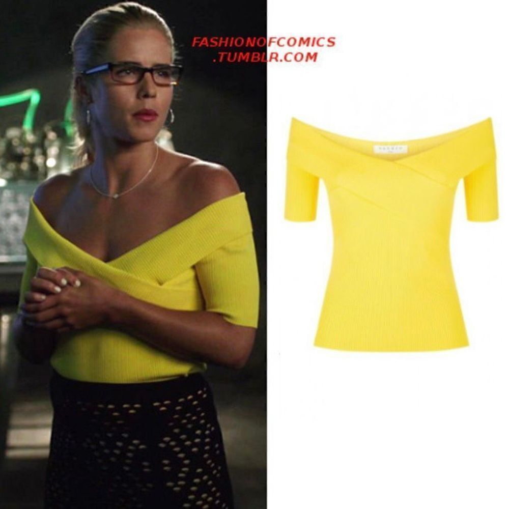 Sandro Galina Off The Shoulder Ribbed Knit Top Shirt Blouse Yellow Women’s 2 - Picture 3 of 11